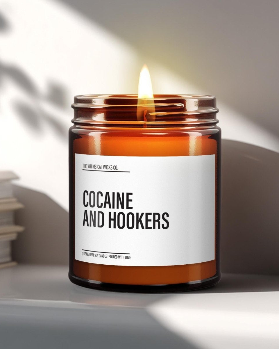 Cocaine and Hookers Candle | Inappropriate Gag Gift - The Whimsical Wicks Co
