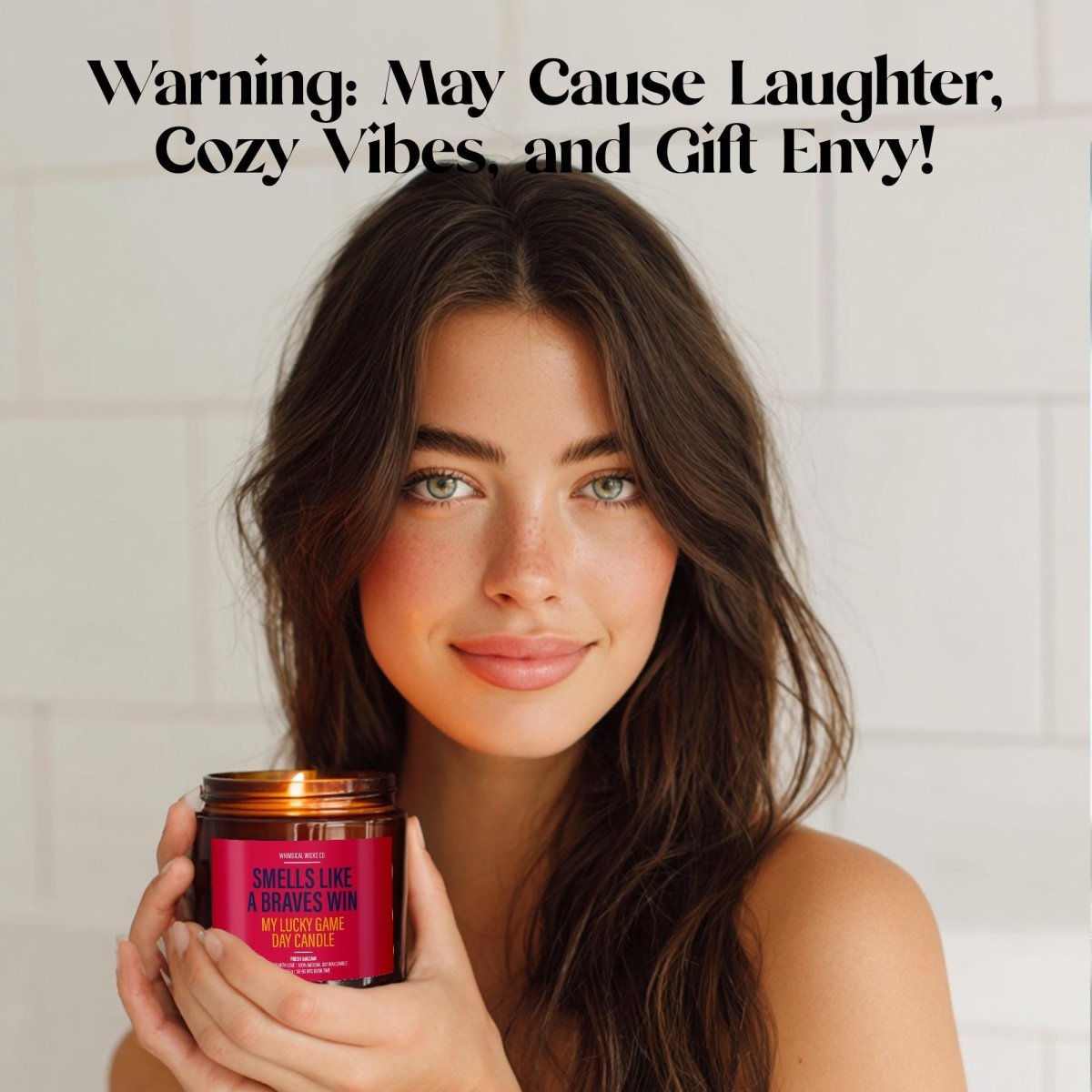 Funny Baseball Candle Gift | Smells Like a Braves Win - The Whimsical Wicks Co
