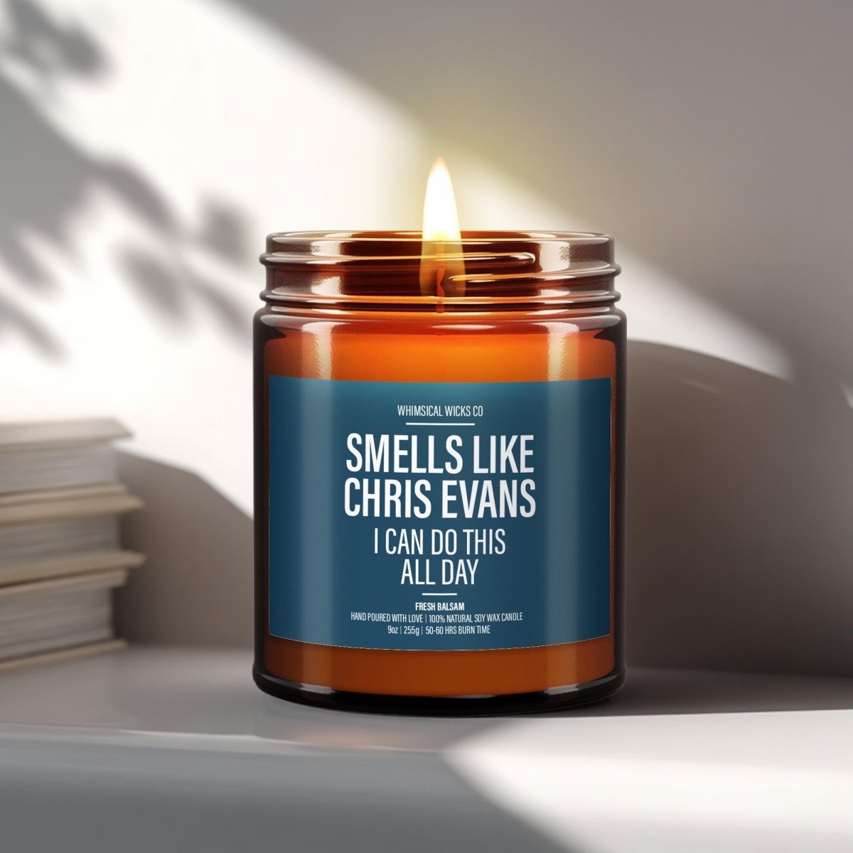 Funny Celebrity Candle Gift | Smells Like Chris Evans - The Whimsical Wicks Co