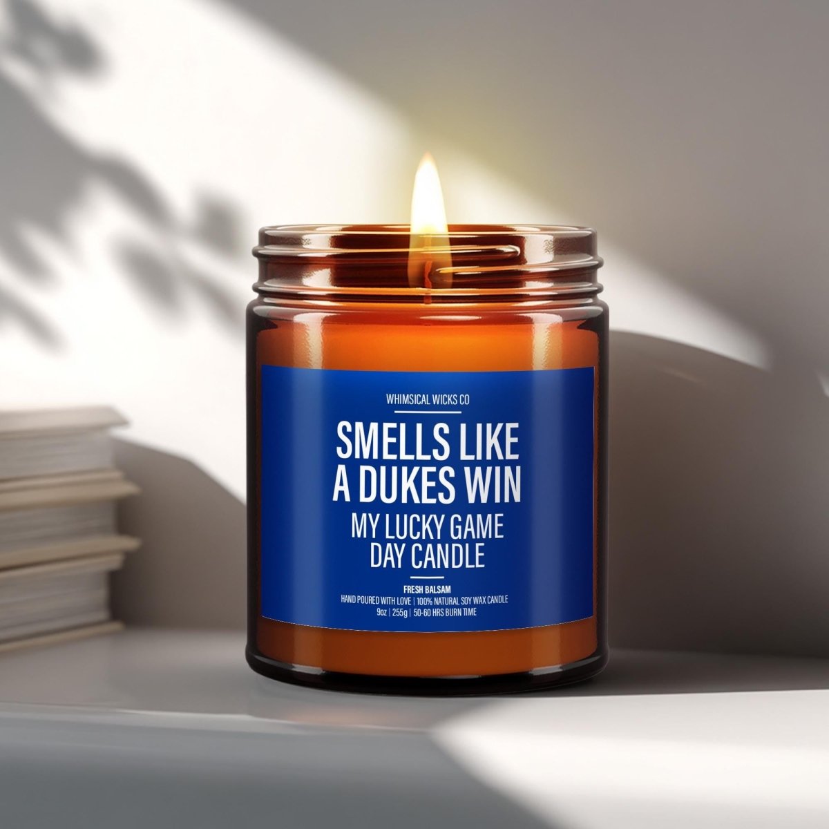 Funny College Basketball Candle Gift | Smells Like a Dukes Win - The Whimsical Wicks Co