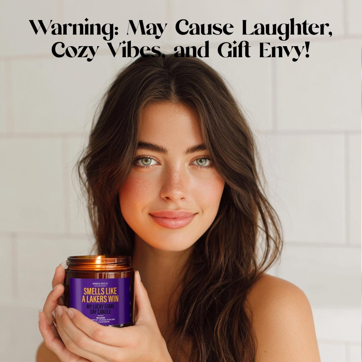 Funny NBA Basketball Candle Gift | Smells Like a Lakers Win - The Whimsical Wicks Co