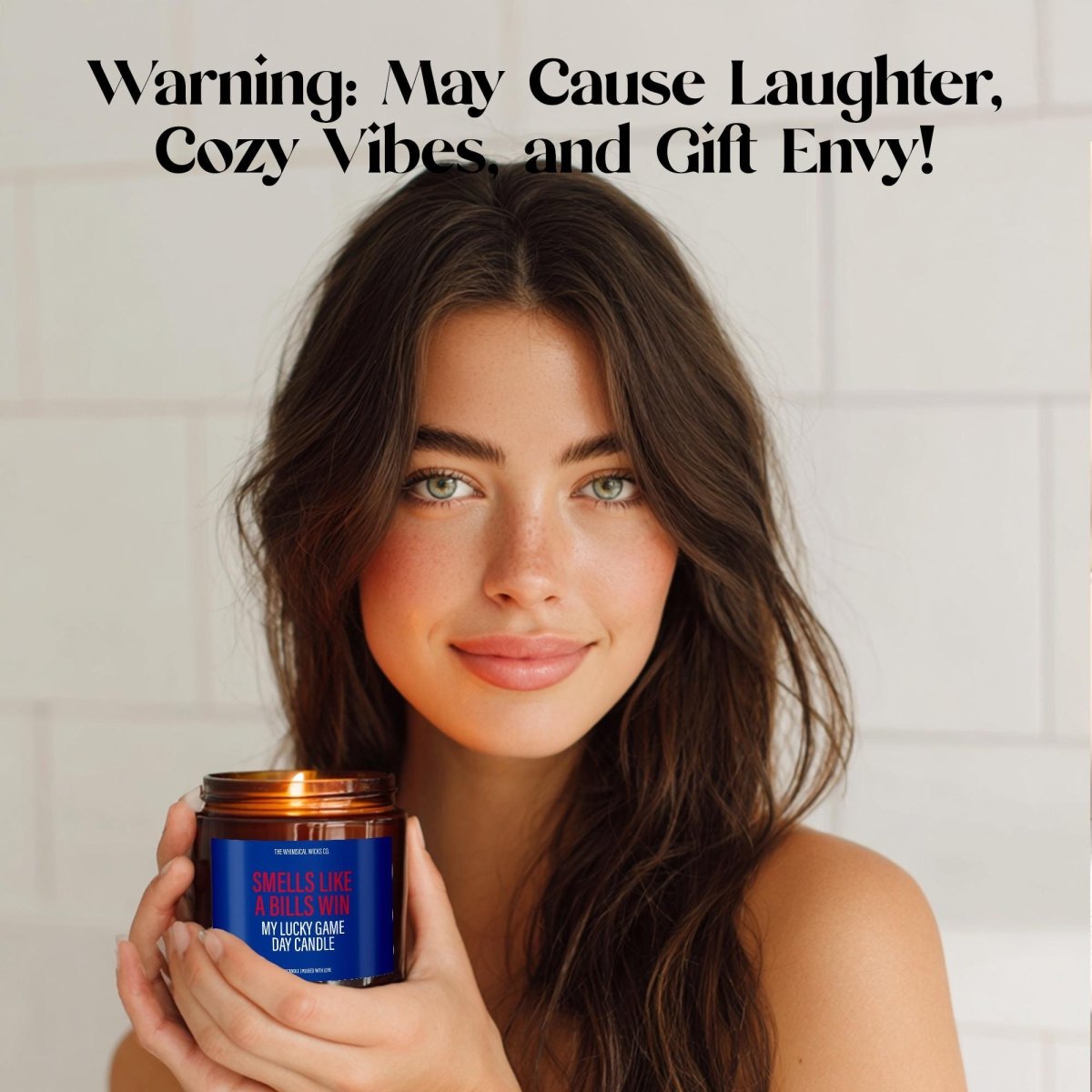 Funny NFL Football Candle Gift | Smells Like a Bills Win - The Whimsical Wicks Co