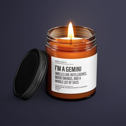 Funny Gemini Candle | Gemini Birthday Gift | Gemini Star Sign Candle | BFF Gift | Zodiac Gift Candle | Essential Oil Soy Wax Candle