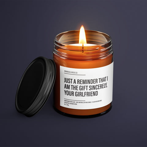 I'm The Gift Romantic Soy Candle | Romantic Soy Wax Candle | Valentines Gifts For Him | Boyfriend Gift | Funny Candle Label | Funny Gifts