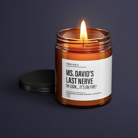 Teacher's Last Nerve Candle | Premium 8oz Soy Scented Candle | School Humor | Gift Candle | Funny Gifts | Teacher Gift | Gift from Student