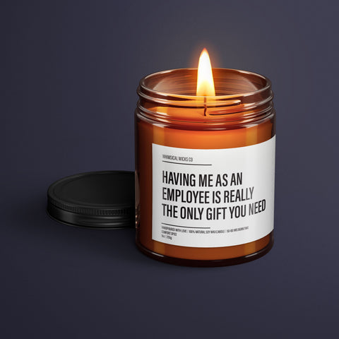 Having Me As An Employee Is Really The Only Gift Candle | Funny Gift for Boss | Gift from Employee for Boss | Office Party Gift | Gag Gift
