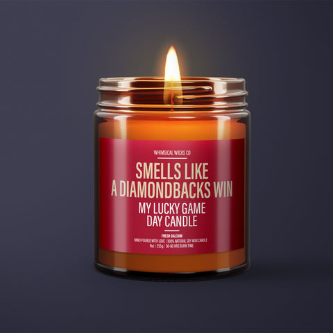 Smells Like A Diamondbacks Win Candle | Unique Gift Idea | MLB Arizona Candle | Lucky Charm Candle | Game Day Decor | Baseball Themed Aroma