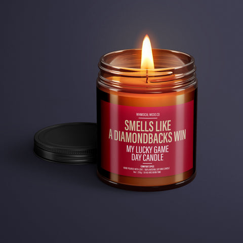 Smells Like A Diamondbacks Win Candle | Unique Gift Idea | MLB Arizona Candle | Lucky Charm Candle | Game Day Decor | Baseball Themed Aroma