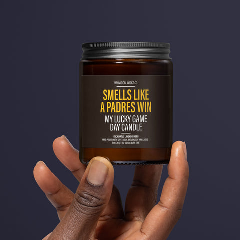 Soy wax candle, Padres candle, Game day scent, Sports candle, Natural soy candle, Scented candle, Baseball candle, Lucky candle, Padres win, Aromatherapy, Eco-friendly candle, Handmade candle, Victory scent