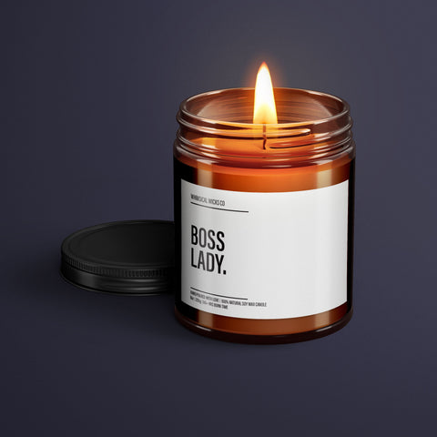 Boss Lady candle, Empowerment scent, Feminist decor, Inspiring aroma, Leadership wax, Female boss gift, Girl power candle, Office chic decor, Motivational scent, Women in power, Strong woman wax, Career woman gift, Queen of the office