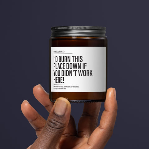 Work buddy candle, Office humor wax, Comical coworker gift, Burn it down scent, Workplace friend, Funny office gift, Job humor decor, Essential coworker, Office joke candle, Teammate tribute, Lighthearted work gift, Friendship at work