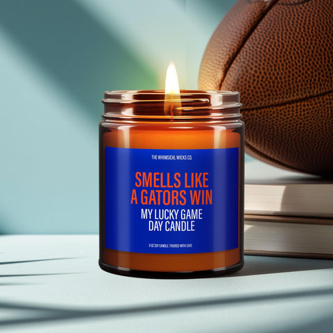 Florida Gator Candle Gift, Fall Home Decor, College Football Candle, Housewarming Gift, Unique Gifts for Him, Scented Candle,Fall Style Gift