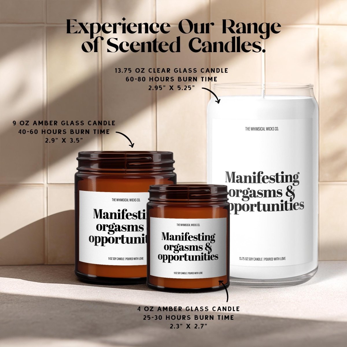 Manifesting Orgasms and Opportunities | Sarcastic Candle - The Whimsical Wicks Co
