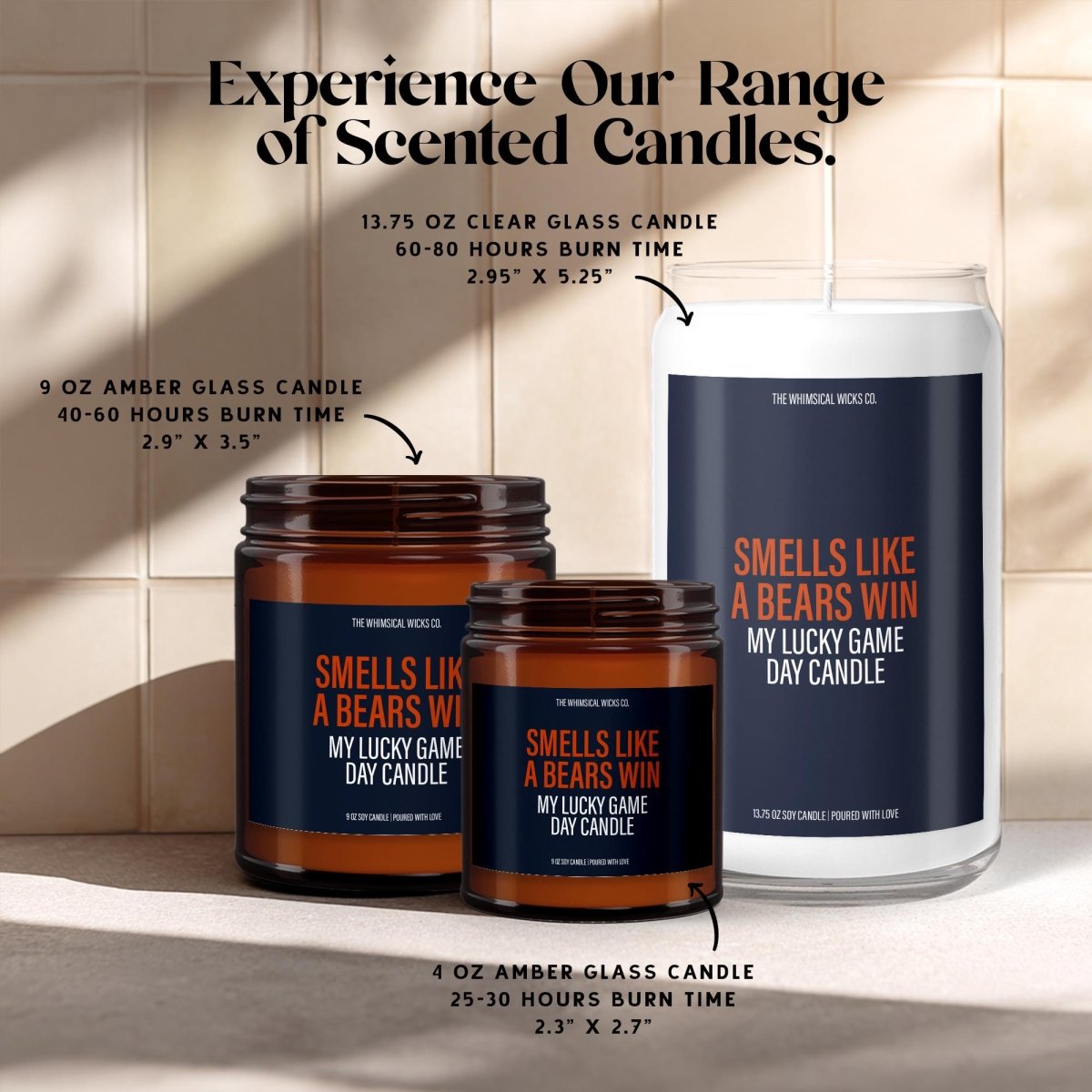 Smells Like A Bears Win Candle | Chicago Football Candle | Game Day Gift - The Whimsical Wicks Co