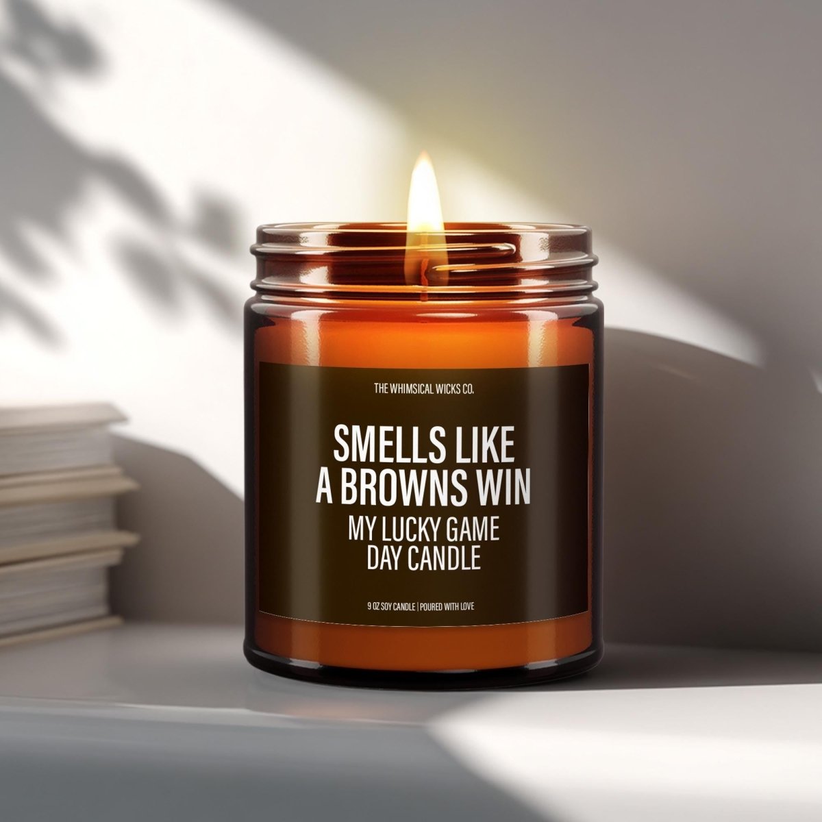 Smells Like A Browns Win Candle | Cleveland Football Candle | Game Day Gift - The Whimsical Wicks Co