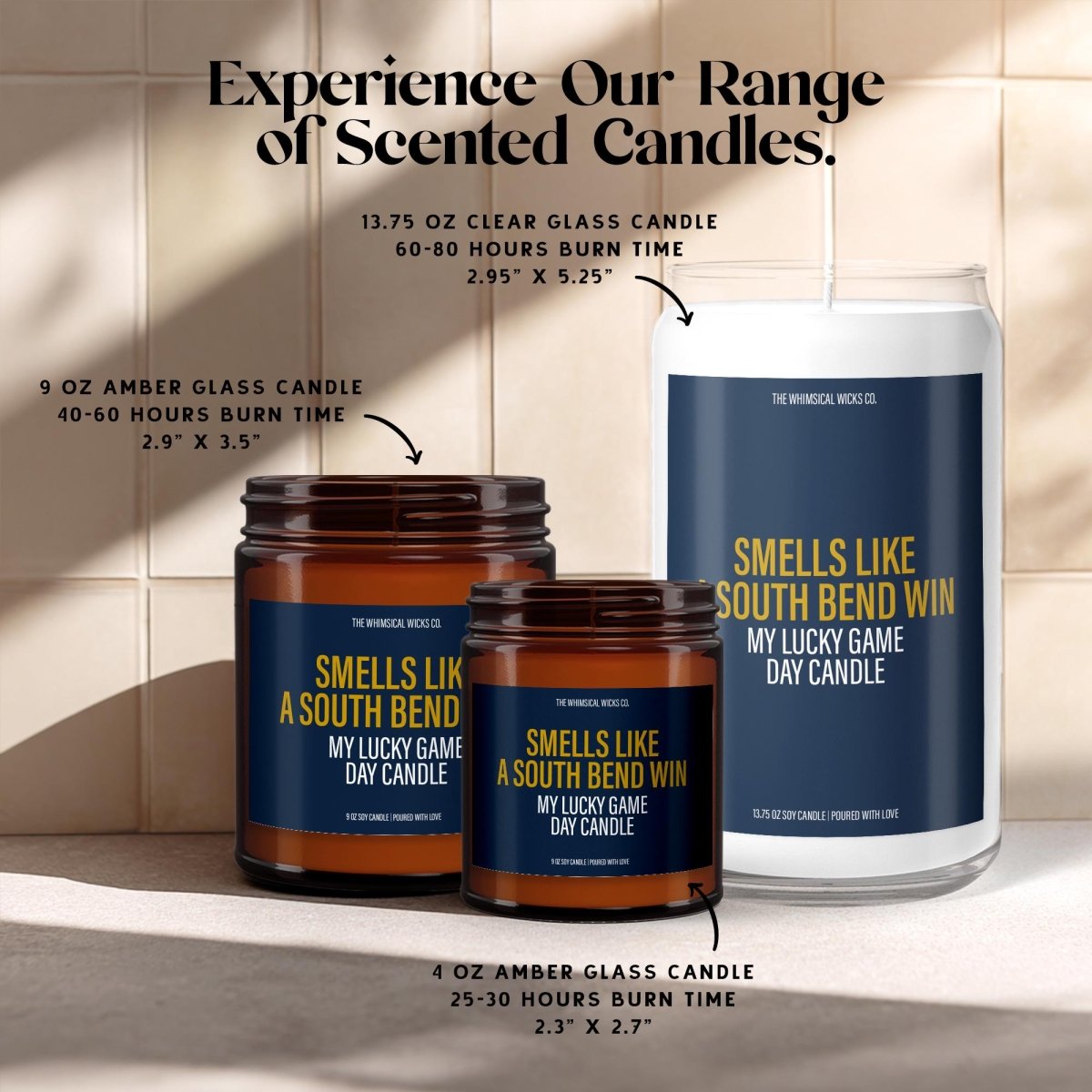 Smells Like a South Bend Win | Funny Football Candle - The Whimsical Wicks Co