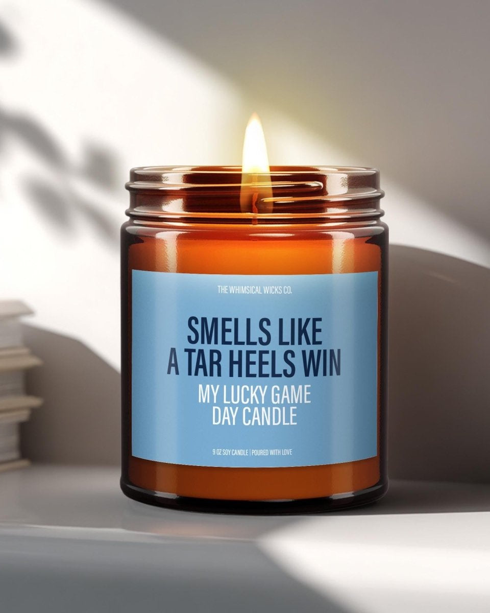Smells Like A Tar Heels Win | UNC Game Day Candle - The Whimsical Wicks Co