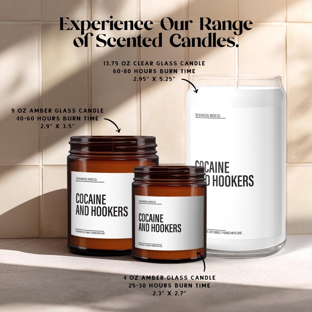 Cocaine and Hookers Candle | Inappropriate Gag Gift - The Whimsical Wicks Co