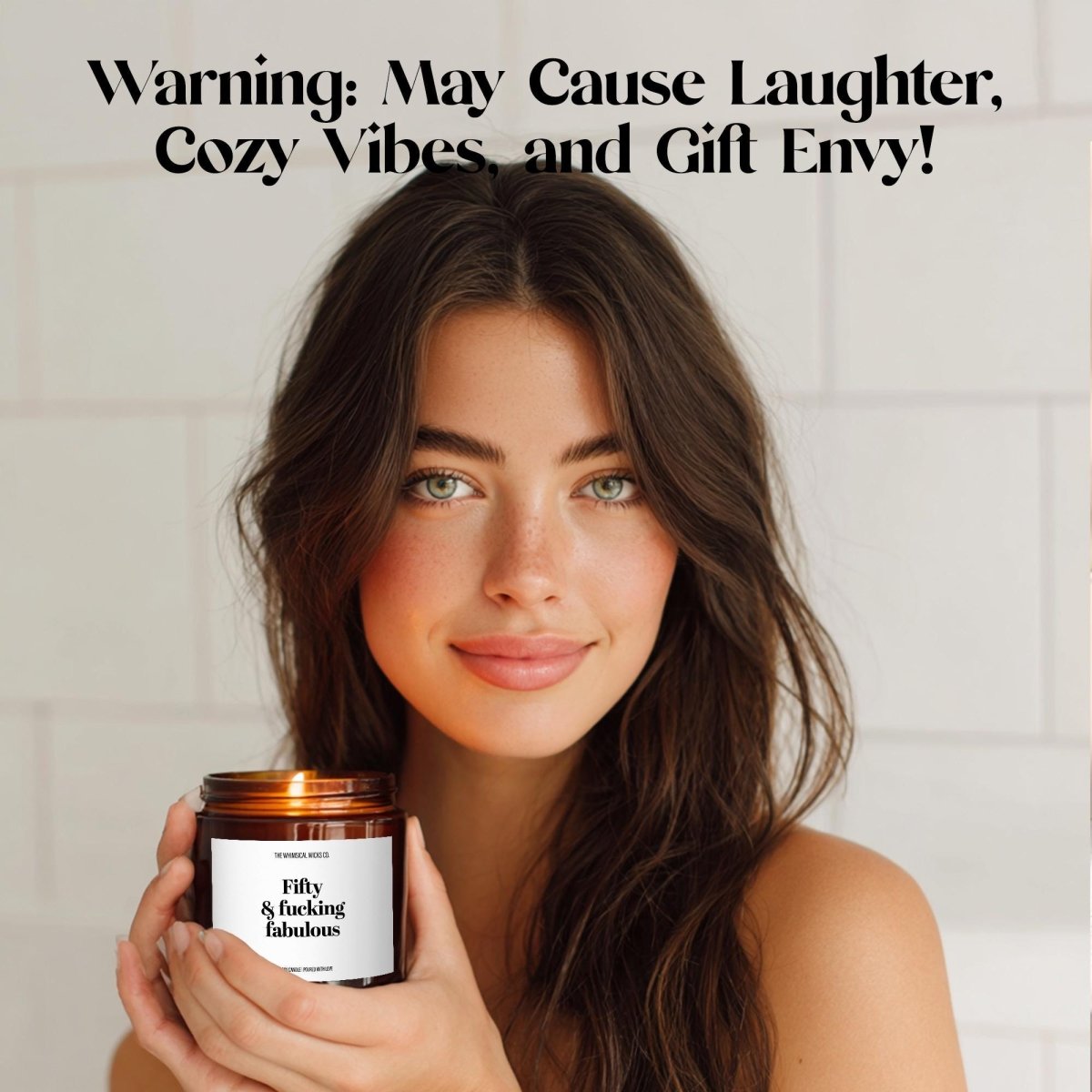 Fifty and F*cking Fabulous | 50th Birthday Candle - The Whimsical Wicks Co