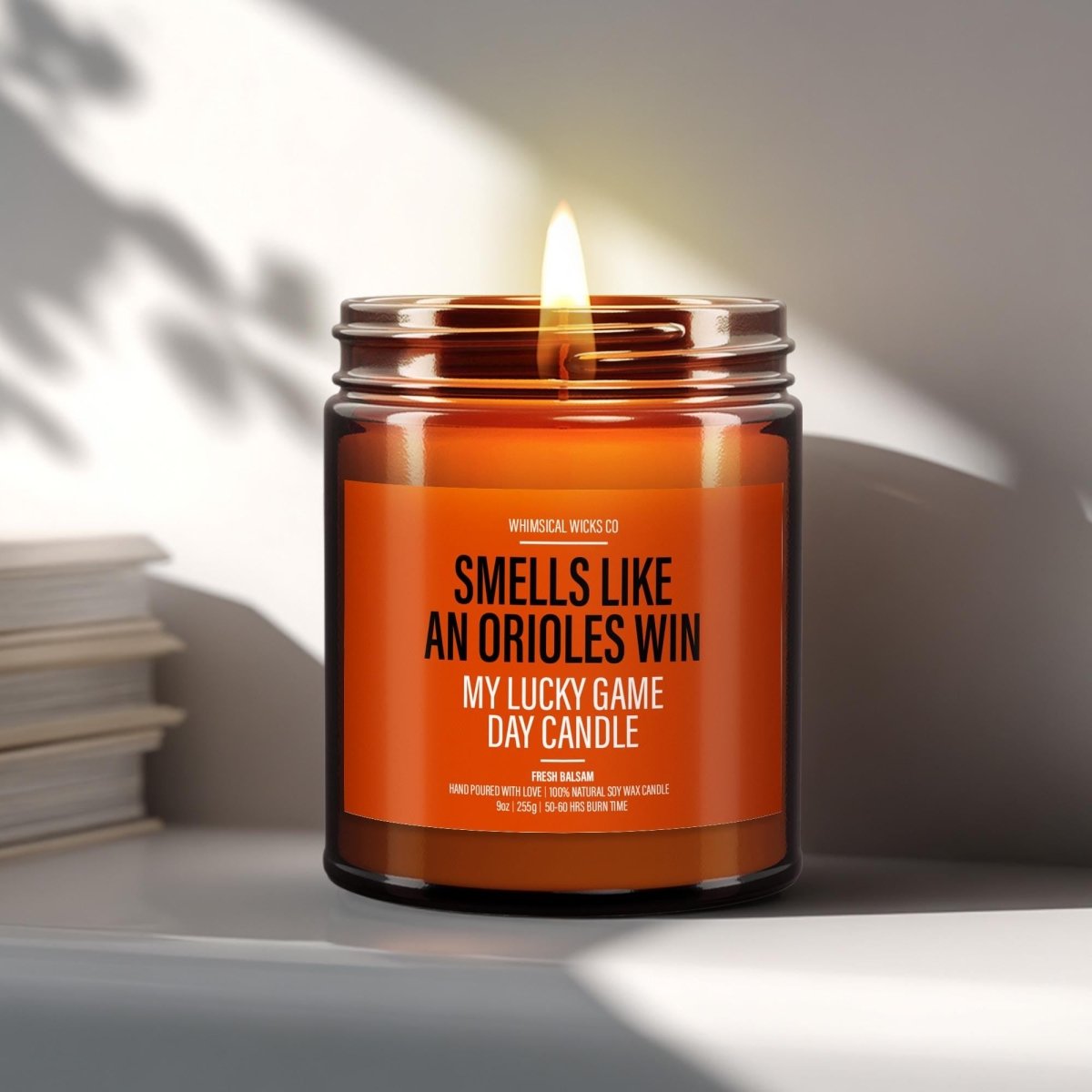 Funny Baseball Candle Gift | Smells Like an Orioles Win - The Whimsical Wicks Co