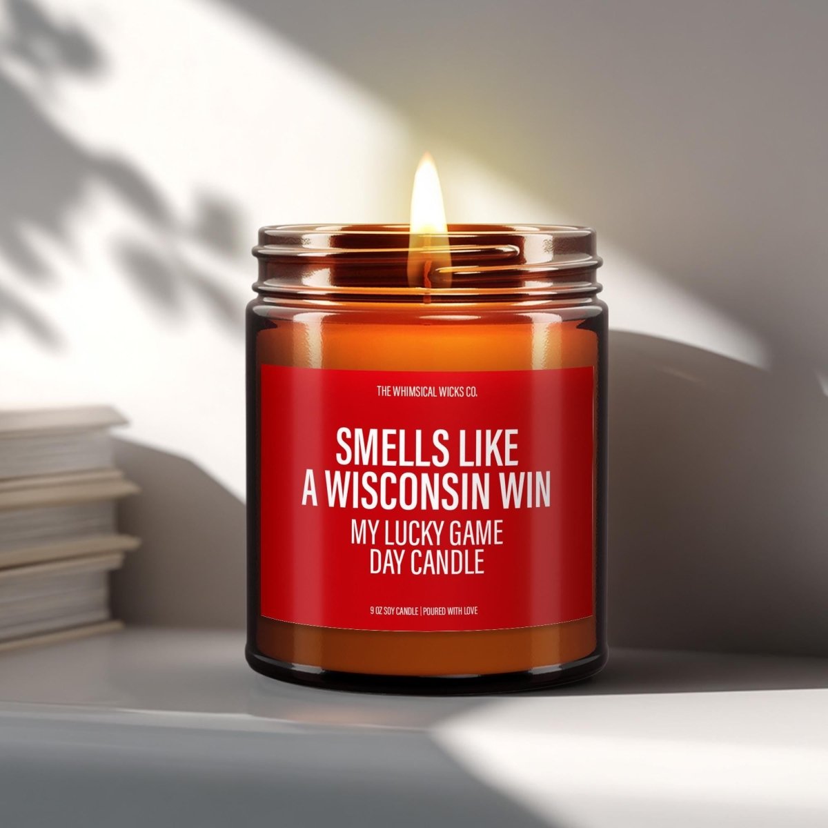 Funny College Football Candle Gift | Smells Like a Wisconsin Win - The Whimsical Wicks Co