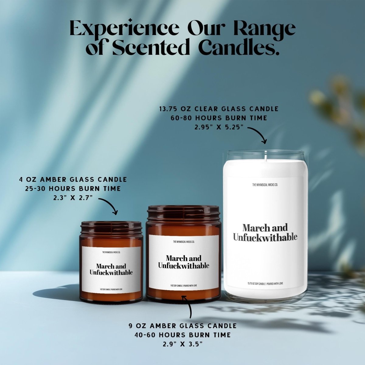 Funny March Birthday Candle Gift | March and Unfuckwithable - The Whimsical Wicks Co
