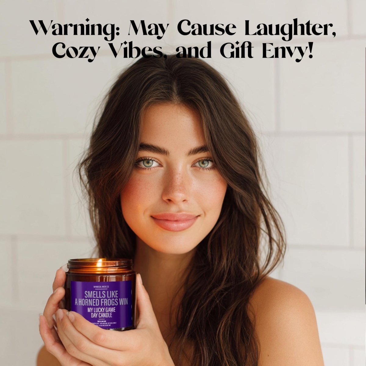 Funny NCAA Football Candle Gift | Smells Like a Horned Frogs Win - The Whimsical Wicks Co