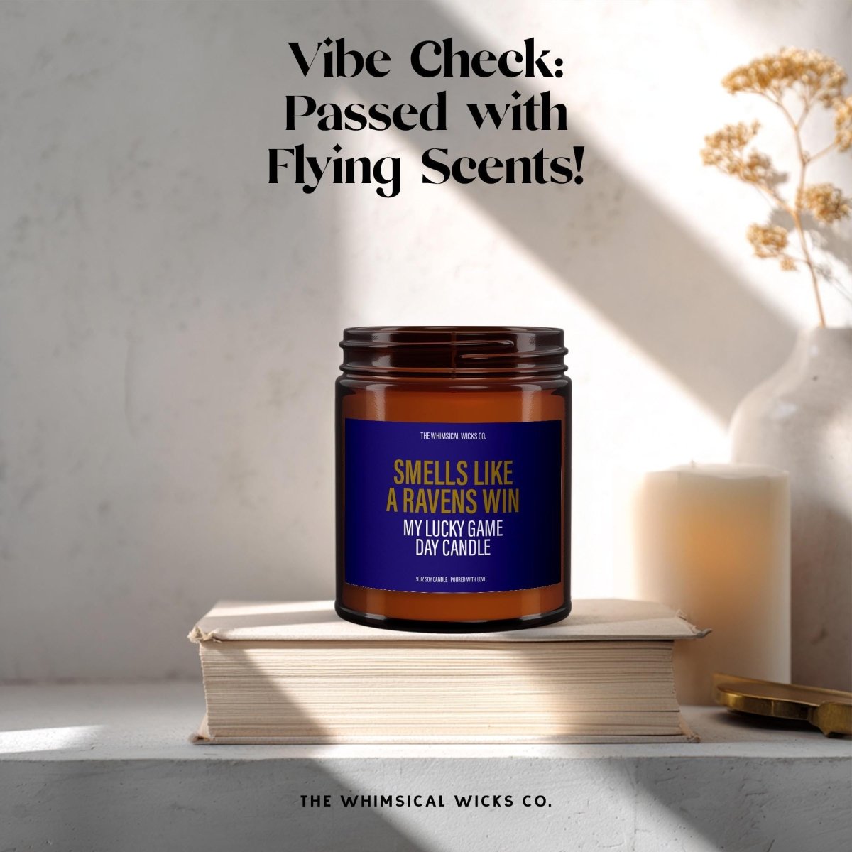 Funny NFL Football Candle Gift | Smells Like a Ravens Win - The Whimsical Wicks Co