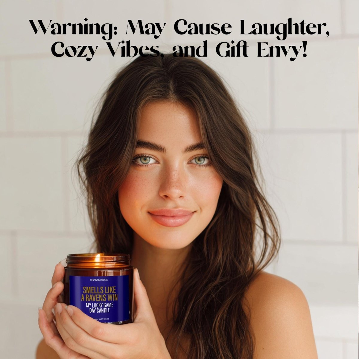 Funny NFL Football Candle Gift | Smells Like a Ravens Win - The Whimsical Wicks Co