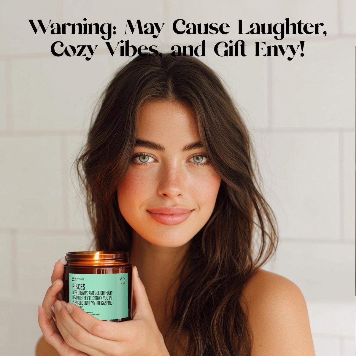 Funny Pisces Zodiac Candle Gift | Funny Zodiac Gift for Her - The Whimsical Wicks Co