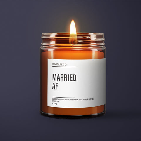 Married AF Candle | Unique Wedding Gift For Couple | Soy Wax Candle | Funny Gifts | Engagement Gift Ideas | Wedding Gifts | Bride To Be Gift