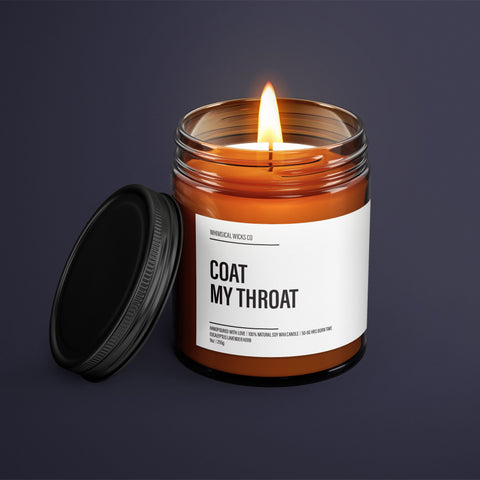 Coat My Throat Candle | Unique Gift For Couple | Soy Wax Candle | Funny Gifts | Engagement Gift Ideas | Wedding Gifts | Boyfriend Gift