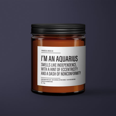 Funny Aquarius Candle | Aquarius Birthday Gift | Aquarius Star Sign Candle | BFF Gift | Zodiac Gift Candle | Essential Oil Soy Wax Candle