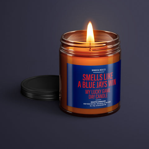 Blue Jays Candle, Game Day Decor, Sports Gift, Toronto Blue Jays, MLB Candle, Baseball Fan Gift, Smells Like Victory, Scented Soy Candle, Unique Candles, Trendy Home Decor, Baseball Season, Sports-Themed Party, Father's Day Gift