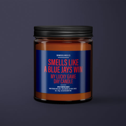 Blue Jays Candle, Game Day Decor, Sports Gift, Toronto Blue Jays, MLB Candle, Baseball Fan Gift, Smells Like Victory, Scented Soy Candle, Unique Candles, Trendy Home Decor, Baseball Season, Sports-Themed Party, Father's Day Gift