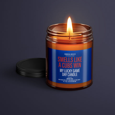 Cubs Candle, Baseball Lovers Gift, Chicago Cubs, MLB Fan Candle, Game Day Experience, Smells Like Victory, Eco-friendly Soy Candle, Baseball Season Decor, Trendy Gifts 2023, Sports Party Accent, Cubs Fan Gift, Unique Father's Day Present