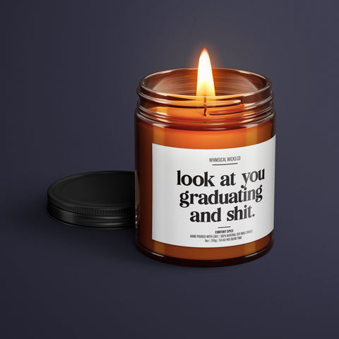 Graduation Gift, Natural Soy Wax Candle, Handmade Candle, Scented Candle, Funny Graduation, College Graduation, High School Graduation, Congratulations Gift, Celebration Candle, Graduation Party Decor, Inspirational Candle, Unique Grad Gift