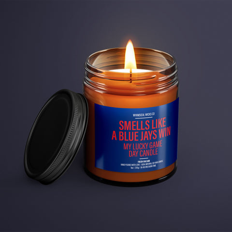 Blue Jays Candle, Game Day Decor, Sports Gift, Toronto Blue Jays, MLB Candle, Baseball Fan Gift, Smells Like Victory, Scented Soy Candle, Unique Candles, Trendy Home Decor, Baseball Season, Sports-Themed Party, Father's Day Gift