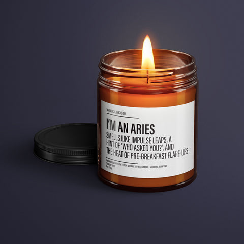 Funny Aries Candle | Aries Birthday Gift | Aries Star Sign Candle | BFF Gift | Zodiac Gift Candle | Essential Oil Soy Wax Candle