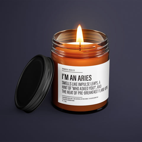 Funny Aries Candle | Aries Birthday Gift | Aries Star Sign Candle | BFF Gift | Zodiac Gift Candle | Essential Oil Soy Wax Candle