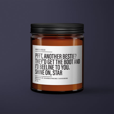 Soy wax candle, Bestie candle, Scented candle, Natural soy wax, Friend gift, Funny candle quote, Eco-friendly, Best friend gift, Unique candles, Trendy candles, Gift for her/him, Friendship candle, Shine on star