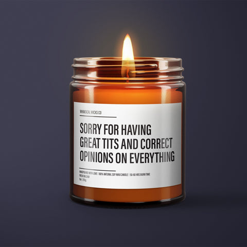 Greats Tits And Always Correct Soy Wax Candle | Funny Gifts | Funny Candles | Best Friend Gift | Sarcastic Gift