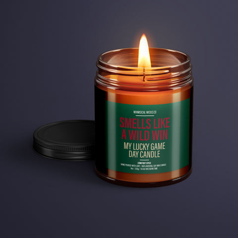 Minnesota Wild candle, hockey game day scent, natural soy wax candle, sports fan gift, Wild victory aroma, eco-friendly candle, handmade sports candle, NHL game fragrance, hockey team spirit, Minnesota Wild fan, ice hockey scented candle