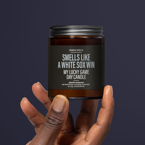 Smells Like A White Sox Win Candle | Unique Gift Idea | MLB White Sox Candle | Lucky Charm Candle | Game Day Decor | Baseball Themed Aroma
