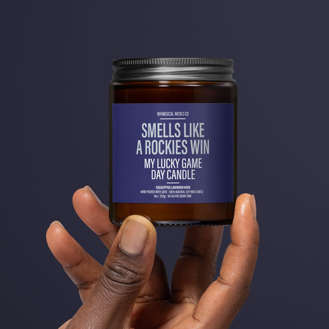 Smells Like A Rockies Win Candle | Unique Gift Idea | MLB Rockies Candle | Lucky Charm Candle | Game Day Decor | Baseball Themed Aroma