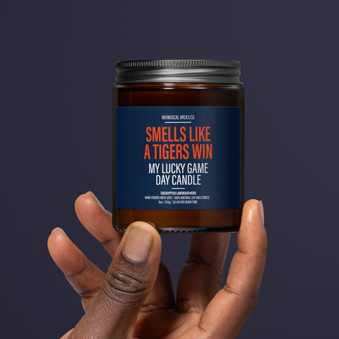 Smells Like A Tigers Win Candle | Unique Gift Idea | MLB Tigers Candle | Lucky Charm Candle | Game Day Decor | Baseball Themed Aroma