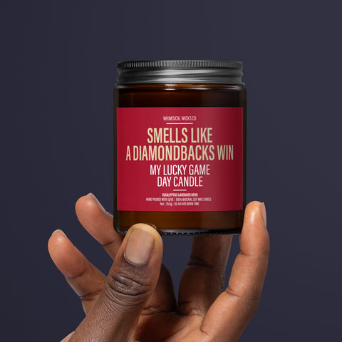 Smells Like A Diamondbacks Win Candle | Unique Gift Idea | MLB Arizona Candle | Lucky Charm Candle | Game Day Decor | Baseball Themed Aroma