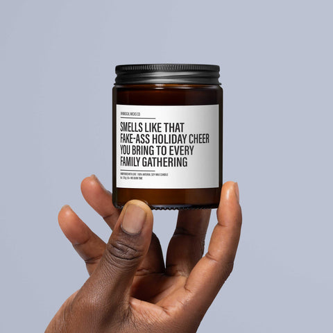 Smells Like That Fake-Ass Holiday Cheer – Sarcastic Christmas Candle | Perfect for Family Gatherings