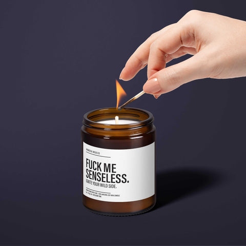 Fuck Me Senseless Candle | Adult Humor Gift | Funny Friendship Candle | Snarky Home Decor | Best Friend Present