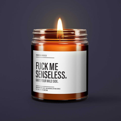 Fuck Me Senseless Candle | Adult Humor Gift | Funny Friendship Candle | Snarky Home Decor | Best Friend Present